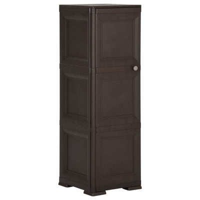 Stella Homewares Plastic Cabinet 40x43x125 cm Wood Design Brown