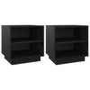 Stella Homewares Bedside Cabinets 2 pcs Black 40x34x40 cm Solid Wood Pine