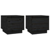Stella Homewares Bedside Cabinets 2 pcs Black 35x34x32 cm Solid Wood Pine