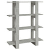 Stella Homewares Book Cabinet/Room Divider Concrete Grey 100x30x123.5 cm