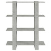 Stella Homewares Book Cabinet/Room Divider Concrete Grey 100x30x123.5 cm