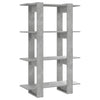 Stella Homewares Book Cabinet/Room Divider Concrete Grey 80x30x123.5 cm
