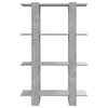 Stella Homewares Book Cabinet/Room Divider Concrete Grey 80x30x123.5 cm