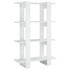 Stella Homewares Book Cabinet/Room Divider High Gloss White 80x30x123.5 cm