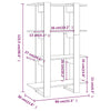 Stella Homewares Book Cabinet/Room Divider High Gloss White 80x30x123.5 cm