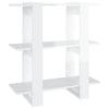 Stella Homewares Book Cabinet/Room Divider High Gloss White 80x30x87 cm