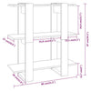 Stella Homewares Book Cabinet/Room Divider High Gloss White 80x30x87 cm