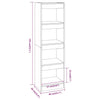 Stella Homewares Book Cabinet/Room Divider High Gloss White 40x30x135 cm