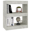 Stella Homewares Book Cabinet/Room Divider Concrete Grey 60x30x72 cm