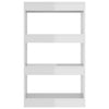 Stella Homewares Book Cabinet/Room Divider High Gloss White 60x30x103 cm Engineered Wood