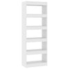 Stella Homewares Book Cabinet/Room Divider White 60x30x166 cm Engineered Wood