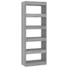 Stella Homewares Book Cabinet/Room Divider Concrete Grey 60x30x166 cm Engineered Wood
