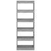 Stella Homewares Book Cabinet/Room Divider Concrete Grey 60x30x166 cm Engineered Wood