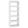 Stella Homewares Book Cabinet/Room Divider High Gloss White 60x30x166 cm Engineered Wood