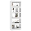 Stella Homewares Book Cabinet/Room Divider High Gloss White 60x30x166 cm Engineered Wood
