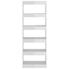 Stella Homewares Book Cabinet/Room Divider High Gloss White 60x30x166 cm Engineered Wood