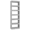 Stella Homewares Book Cabinet/Room Divider Concrete Grey 60x30x198 cm