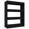 Stella Homewares Book Cabinet/Room Divider Black 80x30x103 cm Engineered wood