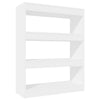 Stella Homewares Book Cabinet/Room Divider High Gloss White 80x30x103 cm Engineered wood