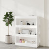 Stella Homewares Book Cabinet/Room Divider High Gloss White 80x30x103 cm Engineered wood