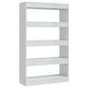 Stella Homewares Book Cabinet/Room Divider High Gloss White 80x30x135 cm Engineered Wood