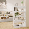 Stella Homewares Book Cabinet/Room Divider High Gloss White 80x30x135 cm Engineered Wood