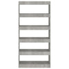 Stella Homewares Book Cabinet/Room Divider Concrete Grey 80x30x166 cm Engineered Wood
