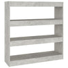Stella Homewares Book Cabinet/Room Divider Concrete Grey 100x30x103 cm