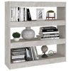 Stella Homewares Book Cabinet/Room Divider Concrete Grey 100x30x103 cm