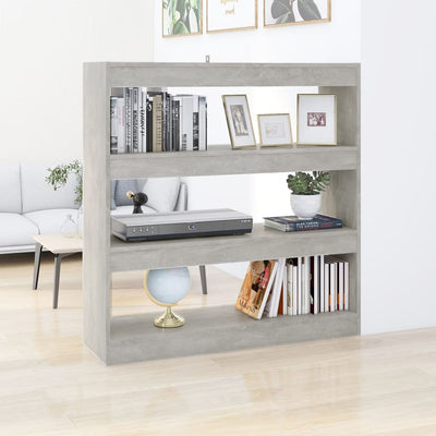 Stella Homewares Book Cabinet/Room Divider Concrete Grey 100x30x103 cm