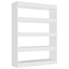 Stella Homewares Book Cabinet/Room Divider High Gloss White 100x30x135 cm