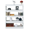 Stella Homewares Book Cabinet/Room Divider High Gloss White 100x30x135 cm
