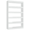Stella Homewares Book Cabinet/Room Divider High Gloss White 100x30x166 cm
