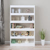 Stella Homewares Book Cabinet/Room Divider High Gloss White 100x30x166 cm
