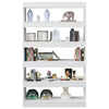Stella Homewares Book Cabinet/Room Divider High Gloss White 100x30x166 cm