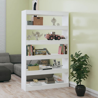 Stella Homewares Book Cabinet/Room Divider High Gloss White 100x30x166 cm