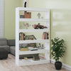Stella Homewares Book Cabinet/Room Divider High Gloss White 100x30x166 cm