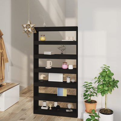 Stella Homewares Book Cabinet/Room Divider Black 100x30x198 cm Engineered wood