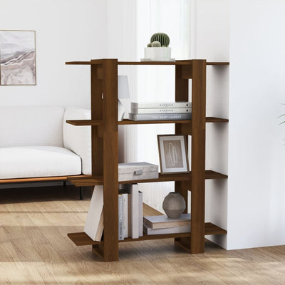 Stella Homewares Book Cabinet/Room Divider Brown Oak 100x30x123.5 cm