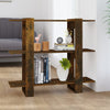 Stella Homewares Book Cabinet/Room Divider Smoked Oak 100x30x87 cm
