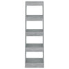 Stella Homewares Book Cabinet/Room Divider Grey Sonoma 40x30x135 cm