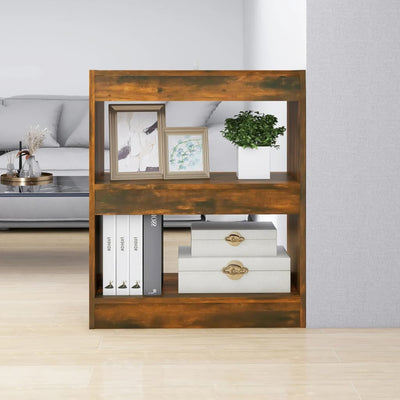 Stella Homewares Book Cabinet/Room Divider Smoked Oak 60x30x72 cm