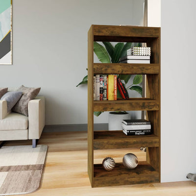 Stella Homewares Book Cabinet/Room Divider Smoked Oak 60x30x135 cm Engineered Wood