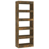 Stella Homewares Book Cabinet/Room Divider Smoked Oak 60x30x166 cm Engineered Wood