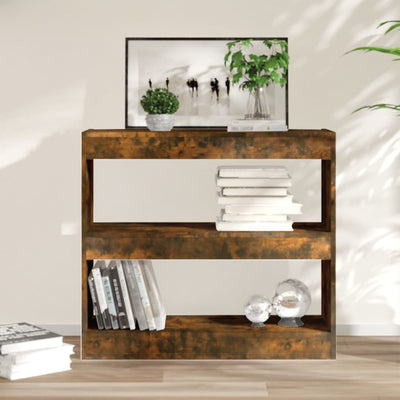 Stella Homewares Book Cabinet/Room Divider Smoked Oak 80x30x72 cm
