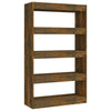 Stella Homewares Book Cabinet/Room Divider Smoked Oak 80x30x135 cm Engineered Wood