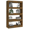 Stella Homewares Book Cabinet/Room Divider Smoked Oak 80x30x135 cm Engineered Wood