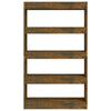 Stella Homewares Book Cabinet/Room Divider Smoked Oak 80x30x135 cm Engineered Wood