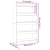Stella Homewares Book Cabinet/Room Divider Smoked Oak 80x30x135 cm Engineered Wood
