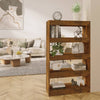 Stella Homewares Book Cabinet/Room Divider Smoked Oak 80x30x135 cm Engineered Wood